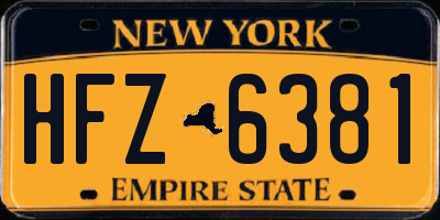 NY license plate HFZ6381