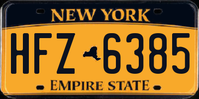 NY license plate HFZ6385