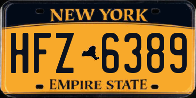 NY license plate HFZ6389