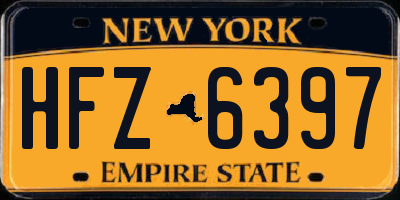 NY license plate HFZ6397