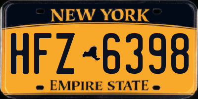 NY license plate HFZ6398