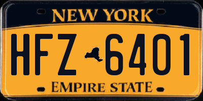 NY license plate HFZ6401