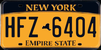 NY license plate HFZ6404