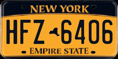 NY license plate HFZ6406