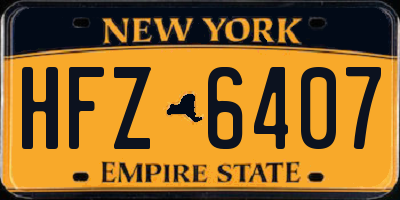 NY license plate HFZ6407