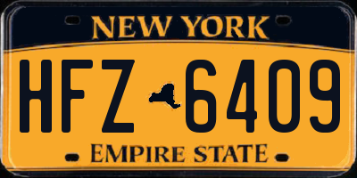 NY license plate HFZ6409
