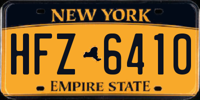 NY license plate HFZ6410