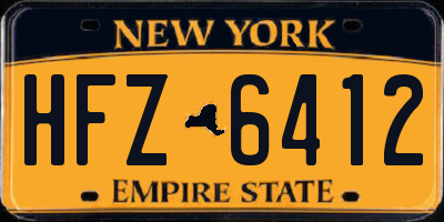 NY license plate HFZ6412