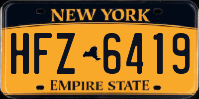 NY license plate HFZ6419