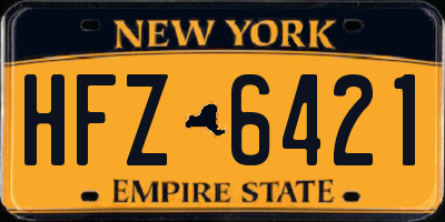 NY license plate HFZ6421