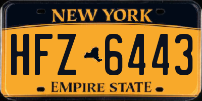 NY license plate HFZ6443