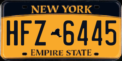 NY license plate HFZ6445