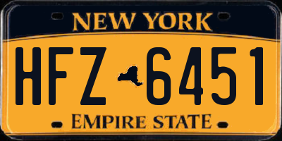 NY license plate HFZ6451