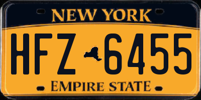 NY license plate HFZ6455