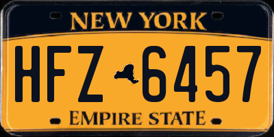 NY license plate HFZ6457