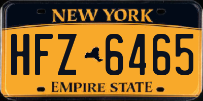 NY license plate HFZ6465
