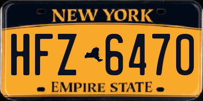 NY license plate HFZ6470