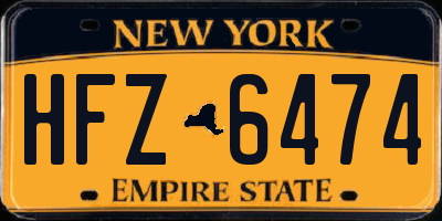 NY license plate HFZ6474