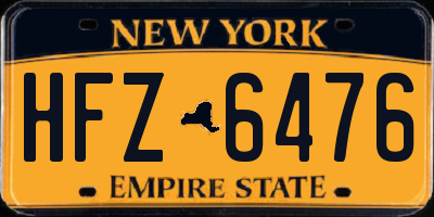 NY license plate HFZ6476