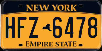NY license plate HFZ6478