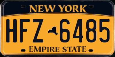 NY license plate HFZ6485