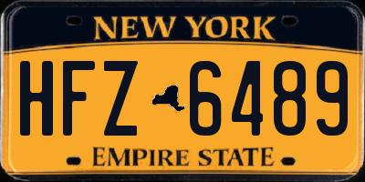 NY license plate HFZ6489