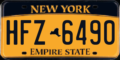 NY license plate HFZ6490