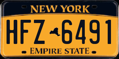 NY license plate HFZ6491