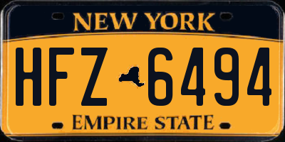 NY license plate HFZ6494