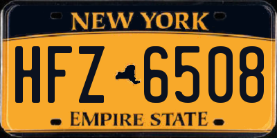 NY license plate HFZ6508