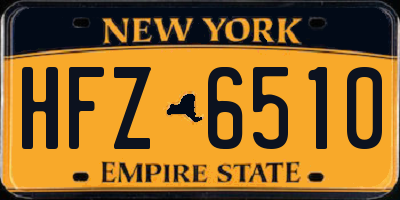 NY license plate HFZ6510