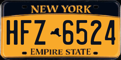 NY license plate HFZ6524