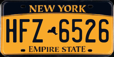 NY license plate HFZ6526