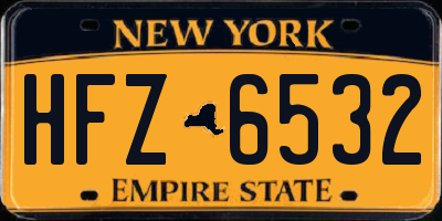 NY license plate HFZ6532