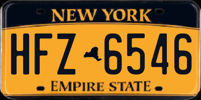 NY license plate HFZ6546