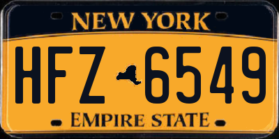 NY license plate HFZ6549