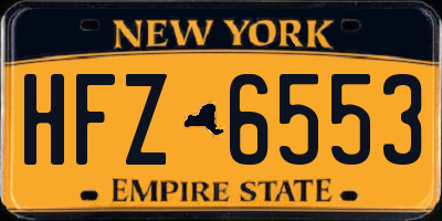 NY license plate HFZ6553