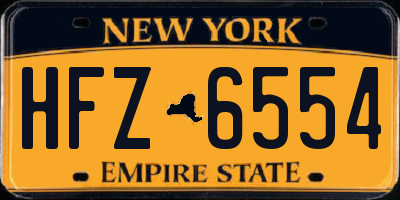 NY license plate HFZ6554