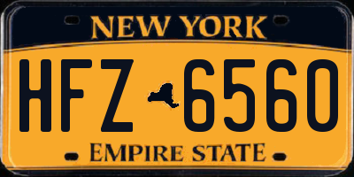 NY license plate HFZ6560