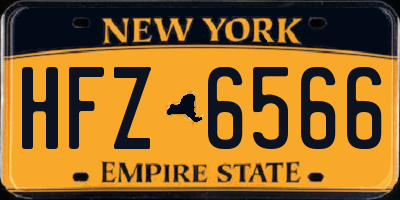 NY license plate HFZ6566
