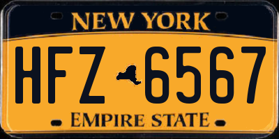 NY license plate HFZ6567