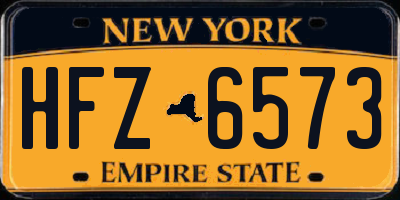 NY license plate HFZ6573