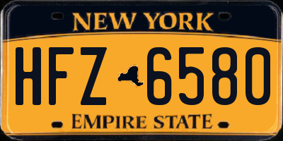 NY license plate HFZ6580