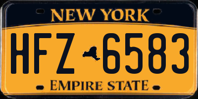 NY license plate HFZ6583