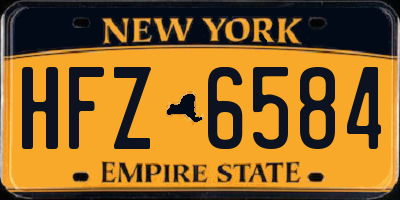 NY license plate HFZ6584