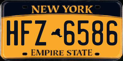 NY license plate HFZ6586