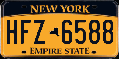 NY license plate HFZ6588