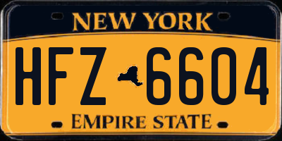 NY license plate HFZ6604