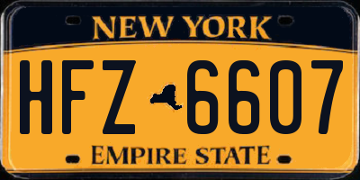 NY license plate HFZ6607