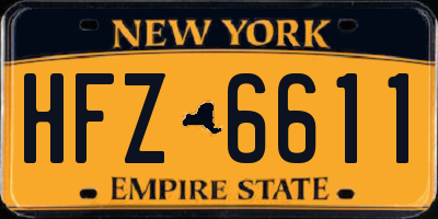 NY license plate HFZ6611